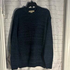 Dark Blue and Black Crewneck Sweater for Men
